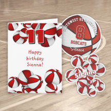 Basketball birthday celebration Red color themes