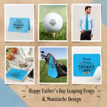 Happy Father's Day Leaping Frogs Moustache Design