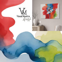 Armonía Vibrante – Acuarelas en Rojo, Azul y Verde