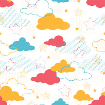 Colorful Retro Starry Sky Art Pattern