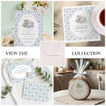 Blue Floral Grandmacore Bridal Shower Tea Party