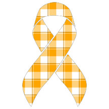 Leukemia Awareness Plaid Orange Ribbon