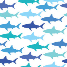 Sharks Silhouettes Blue/White