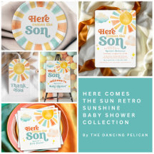 Here Comes the Son Retro Sunshine Baby Shower