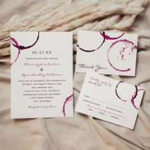Rustic Burgundy Wine Stain Wedding Collection