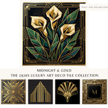Midnight & Gold: The 1920s Luxury Art Deco Tiles