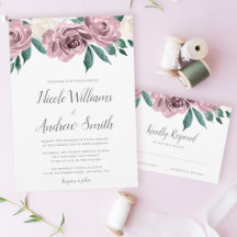 Mauve Watercolor Roses Floral Wedding