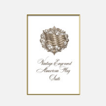 Vintage Engraved American Flag Collection