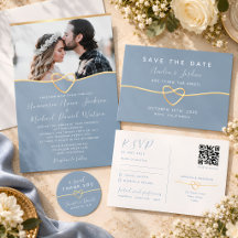Dusty Blue and Gold All-in-One Wedding Suite