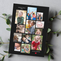 12 Photo Family Memory Collage with Heart