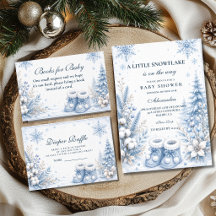 Blue Little Snowflake Baby Shower