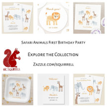 Safari Animals Birthday Party Invitations Supplies