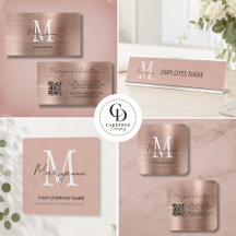 Monogram QR Code Rose Gold - Business Essentials