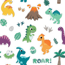 Cute Dino Pattern Nursery & Kids Room Decor