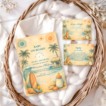 Baby On Board Surf Baby Shower Collection