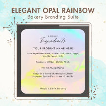 Elegant Opal Rainbow Bakery Branding Suite