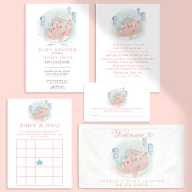 Nautical Pink Whale Jellyfish Girl Baby Shower