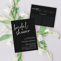 Black and White Minimalist Script Bridal Shower