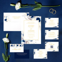 Modern Blue & Yellow Floral Wedding