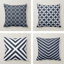 Navy & White Throw Pillows