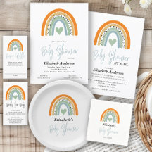 Abstract Rainbow Baby Shower Boy