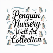 Cute Penguin Watercolor Prints for Nursery Art