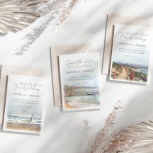 Malibu California Watercolor Beach Wedding 