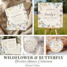 Wildflower and Butterfly Bridal Shower Collection