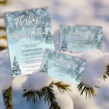 Winter Forest It's Cold Outside Baby Shower 