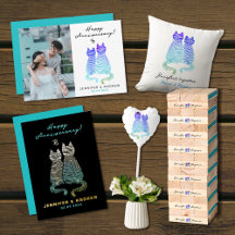 ANNIVERSARY ABSTRACT BLUE CATS