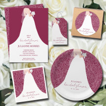 WHITE ROSE FLORAL BRIDAL SHOWER COLLECTION