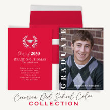 Graduation School Colors Crimson Red