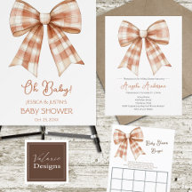 Pink Bow Girl Baby Shower