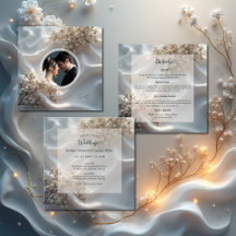 Elegant romantic babys breath floral wedding suite