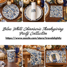 Blue White Chinoiserie Thanksgiving Party Supplies
