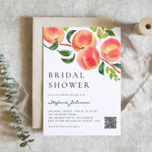 Watercolor Peaches Summer Bridal Shower Collection