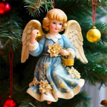 Vintage Angel Christmas Ornament Illustration