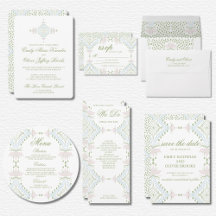 Watercolor Diamond Pattern Wedding
