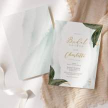 Watercolor Greenery Gold Bridal Shower collection