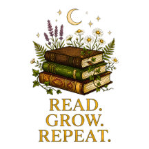 Read Grow Repeat Botanical Book Stack
