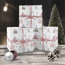  Cozy Home Christmas Watercolor Pattern, Pink