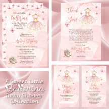 Cute Ballerina Tutu and Butterflies Baby Shower