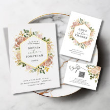 Elegant Neutral Watercolor Floral Wedding