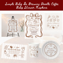 Simple Baby Is Brewing Doodle Coffee Baby Shower 