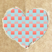 Stylish checkered powder blue and coral pink