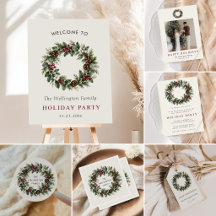 Elegant Greenery Christmas Family