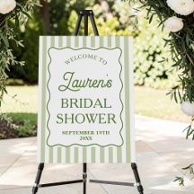Sage Olive Striped Bridal Shower | Bachelorette