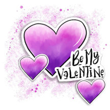 Purple Love Heart Valentine 