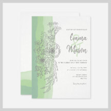 Modern Neo Mint Watercolor Gradient