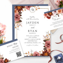 Heaven in Rose Floral and Dusty Blue Collection